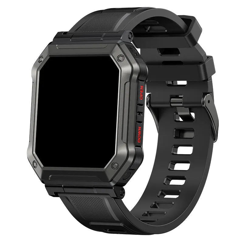 Smart Call Bracelet in black with TFT screen showing heart rate, zinc alloy body, on a wrist