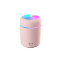 300ml mini cool mist humidifier with multicolor LED night light on a desk, black finish