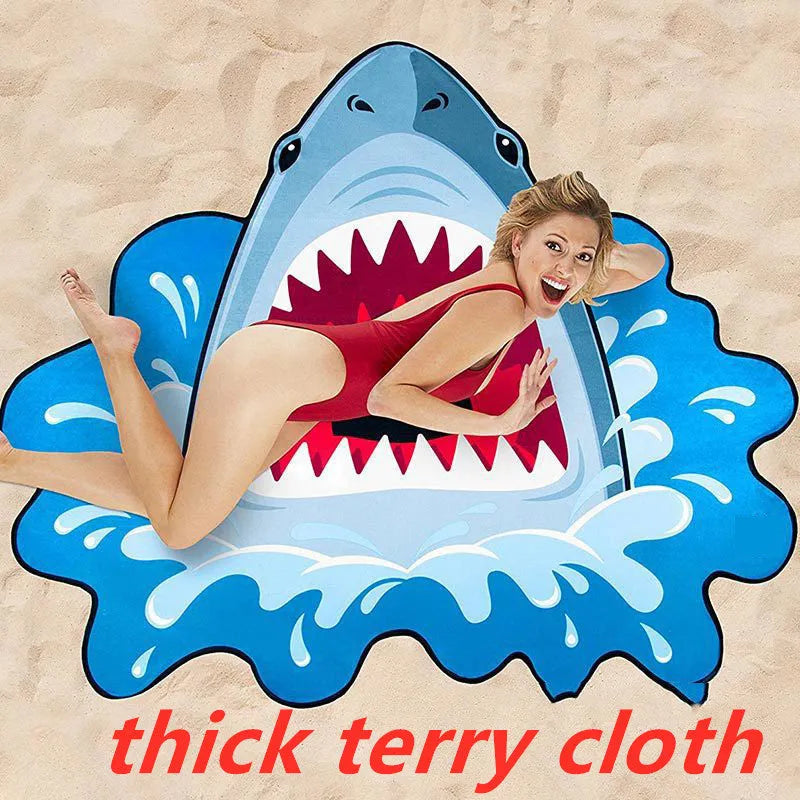 Water-absorbent quick-drying printed beach towel in avocado design, 170cm thin polyester section