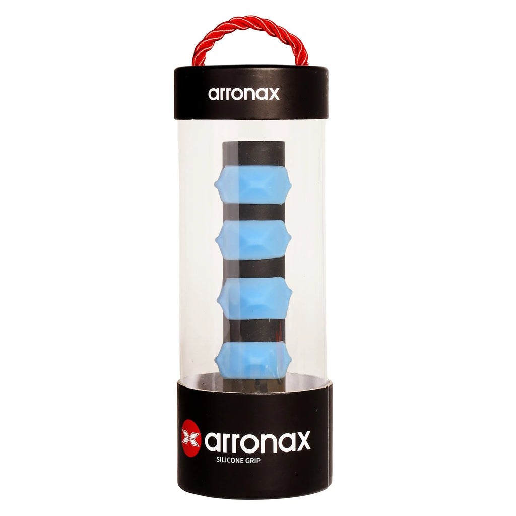 Silicone rubber racket grip with buckle closure in seven colour options