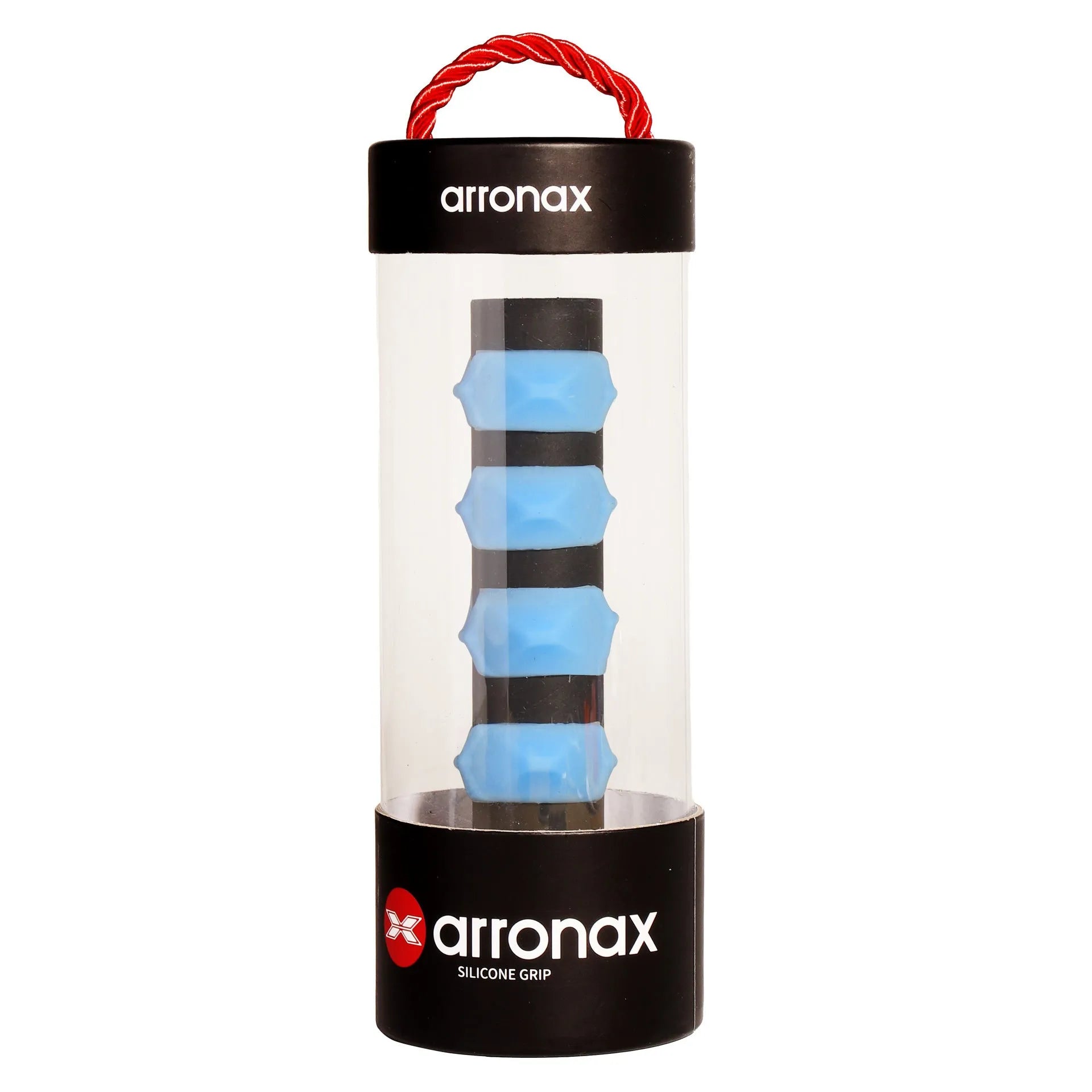 Silicone rubber racket grip with buckle closure in seven colour options