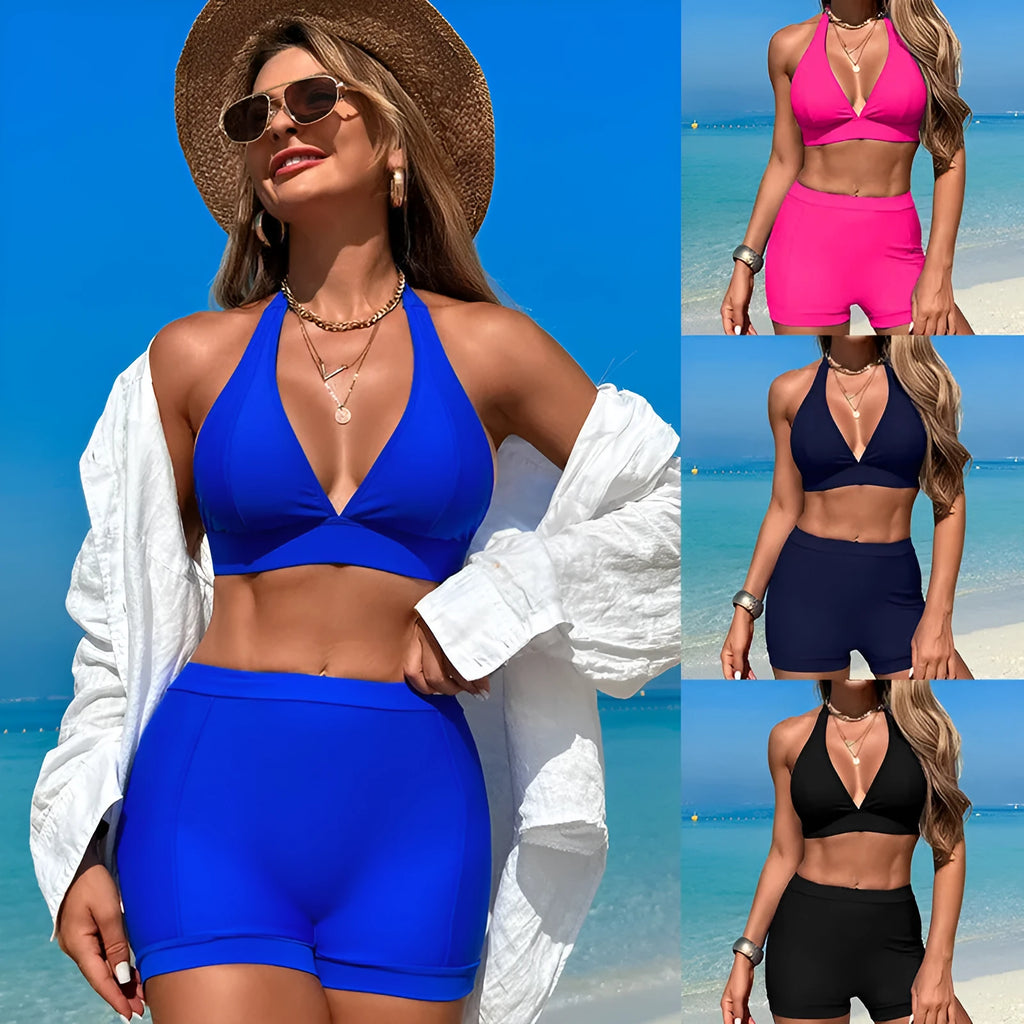 Women's sleeveless two-piece bikini swimsuit in a choice of colours.