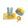 Pet harness and leash set with wire rope pulling rope, matching cat clothes and hat for dogs and cats