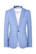 Men's light blue casual western-style suit jacket for spring and summer seasons