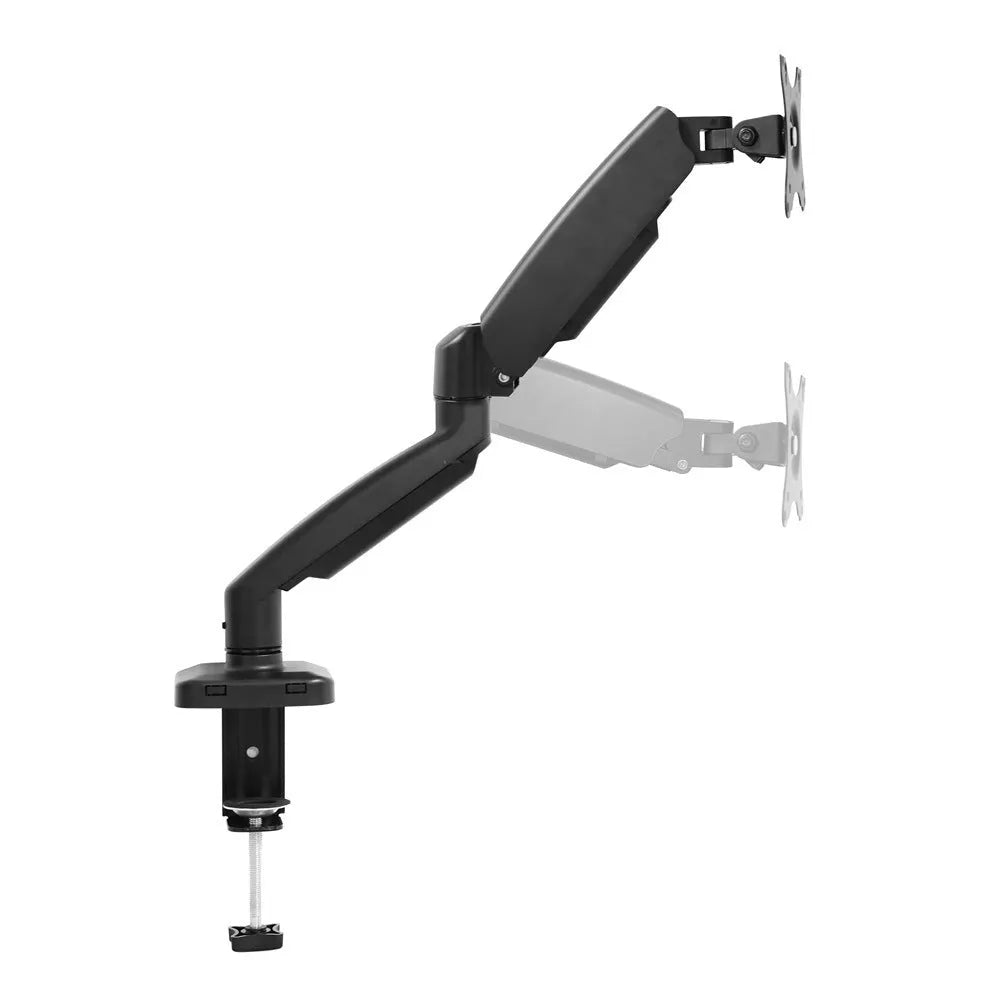 Black rotating telescopic LCD monitor bracket with desk clamp and 35cm extending arm