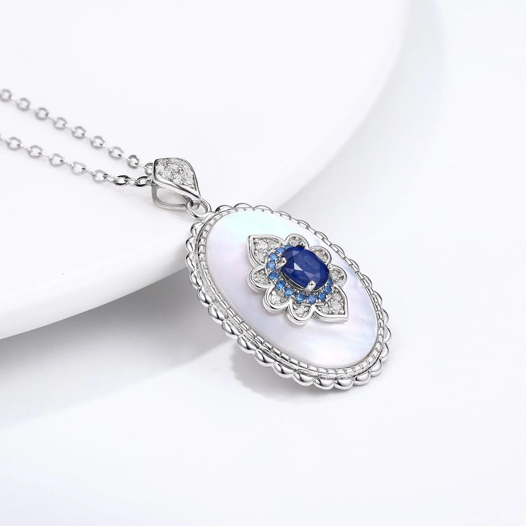 925 sterling silver geometric pendant necklace with platinum gold finish, adjustable o-chain 41-50cm for women