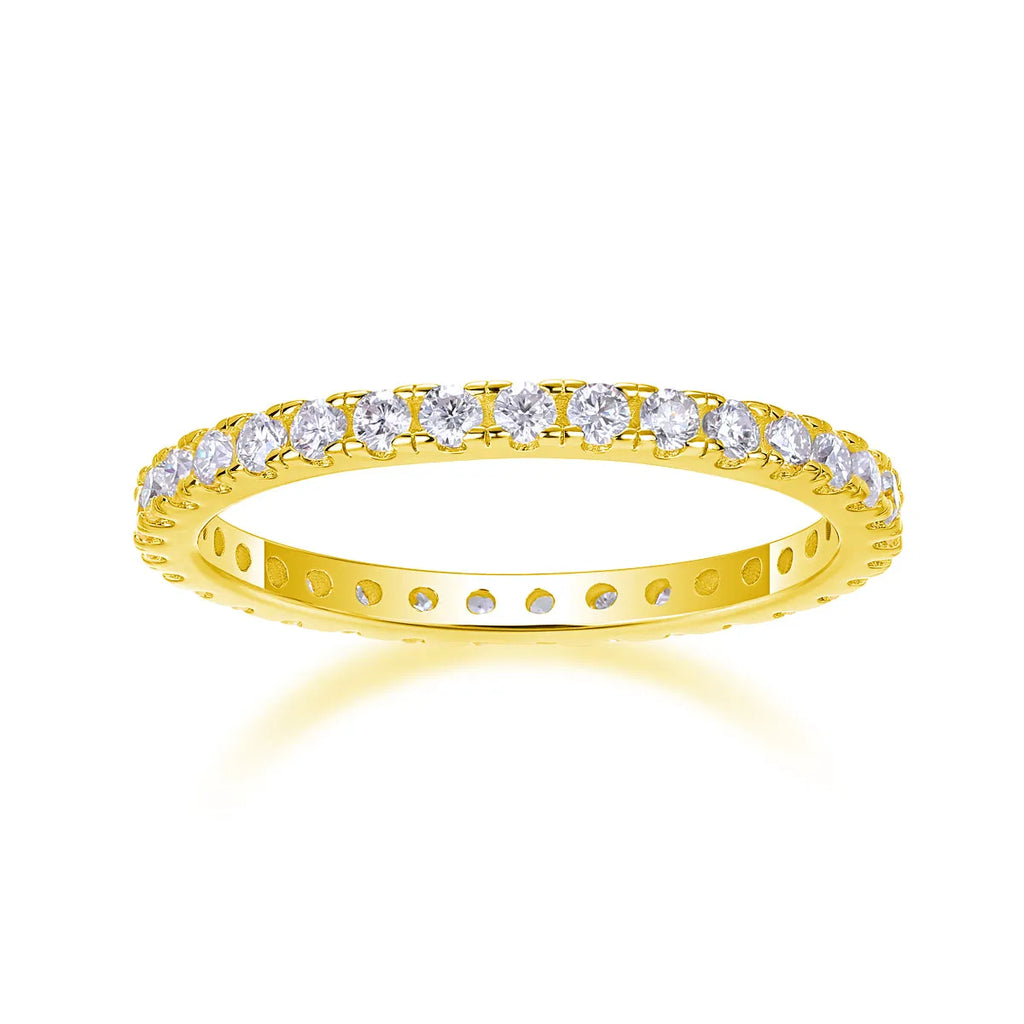 Daytime moissanite wedding ring set in gold and rose gold, S925 silver with platinum plating, sizes 5-9, gift box included