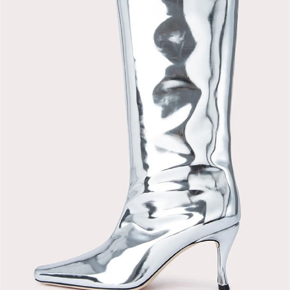Women's square toe cowboy boots in microfiber, available in multiple colours including black, grey, red, and snake pattern.