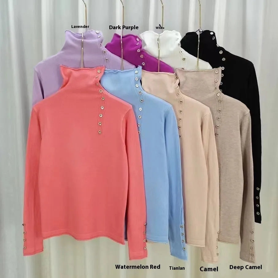 Slim fit knitted pullover shirt in core-spun yarn, shown in a short 40cm length with a 3D textured pattern.