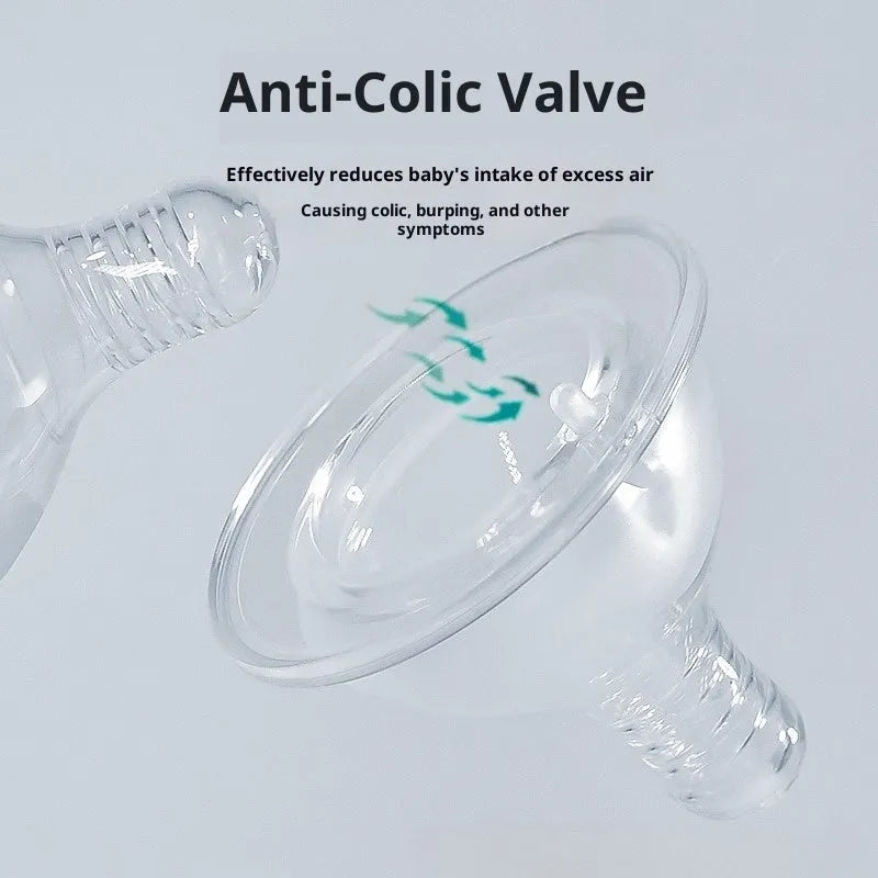 Transparent liquid silicone wide mouth baby bottle nipple cross hole size for newborns 0-3 months