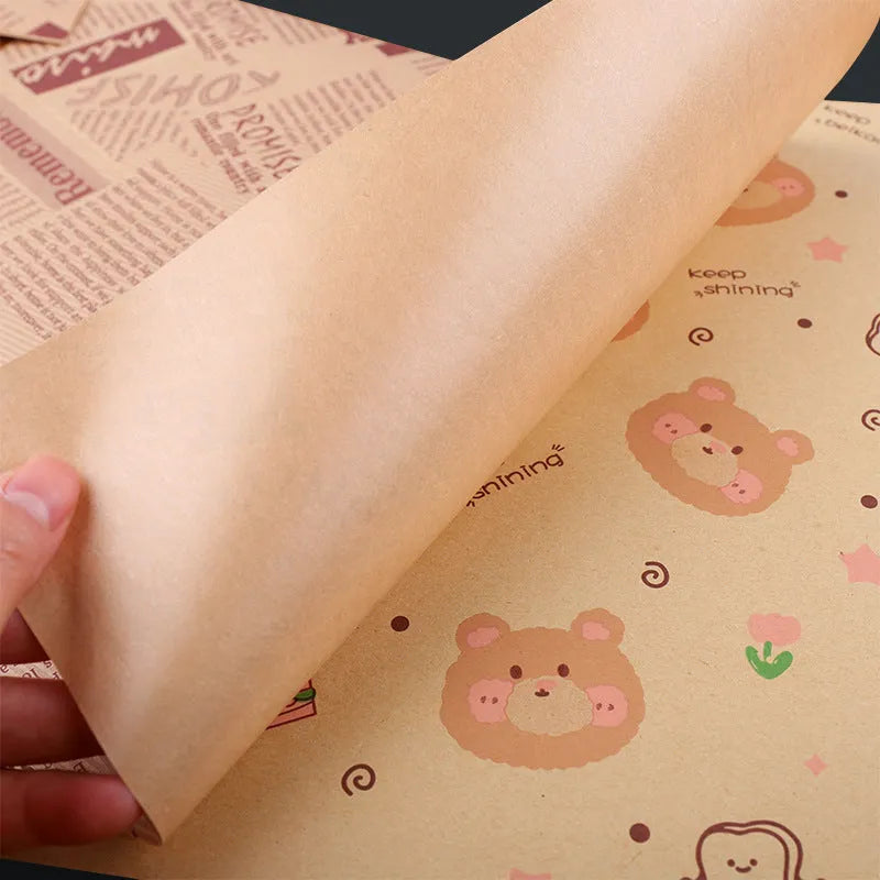 Food grade oil-absorbing paper sheets raw wood pulp coated paper 28x38 cm kraft style microwaveable