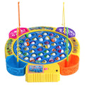 Children's plastic electric rotating fishing machine toy with 24 fish pieces and fishing rod