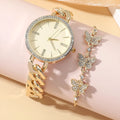 Women's wrist watch with thin alloy strap, circular dial, and titanium metal jewellery buckle