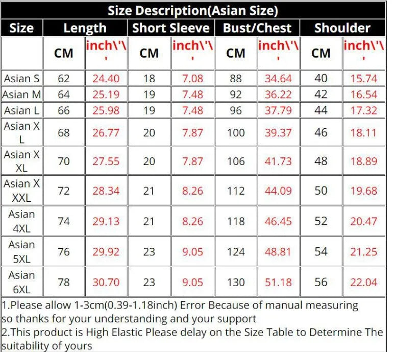 Fashion 3D short sleeved T shirt with cartoon print in polyester fibre, size S to 6XL, five colours