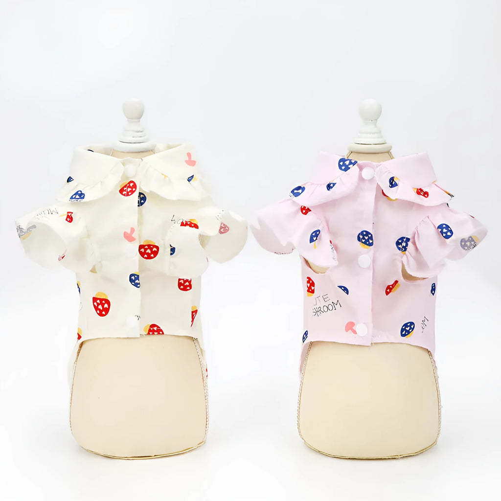 Cotton thin pet shirt mushroom beige colour with vest style pull-on design for small to large dogs