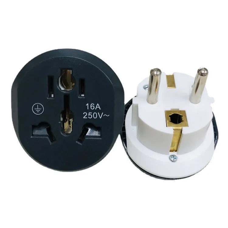 Gray white European standard conversion plug, double round angle 4.8mm, 45X49X53MM size