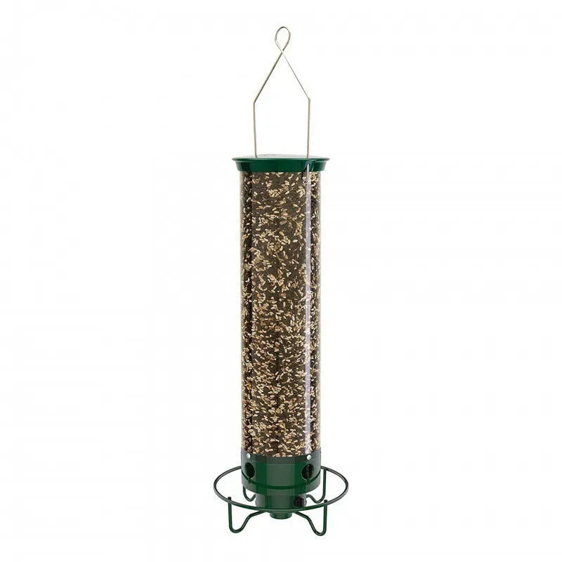 White iron hanging bird cage 15x32cm metal hummingbird feeder with square geometric design