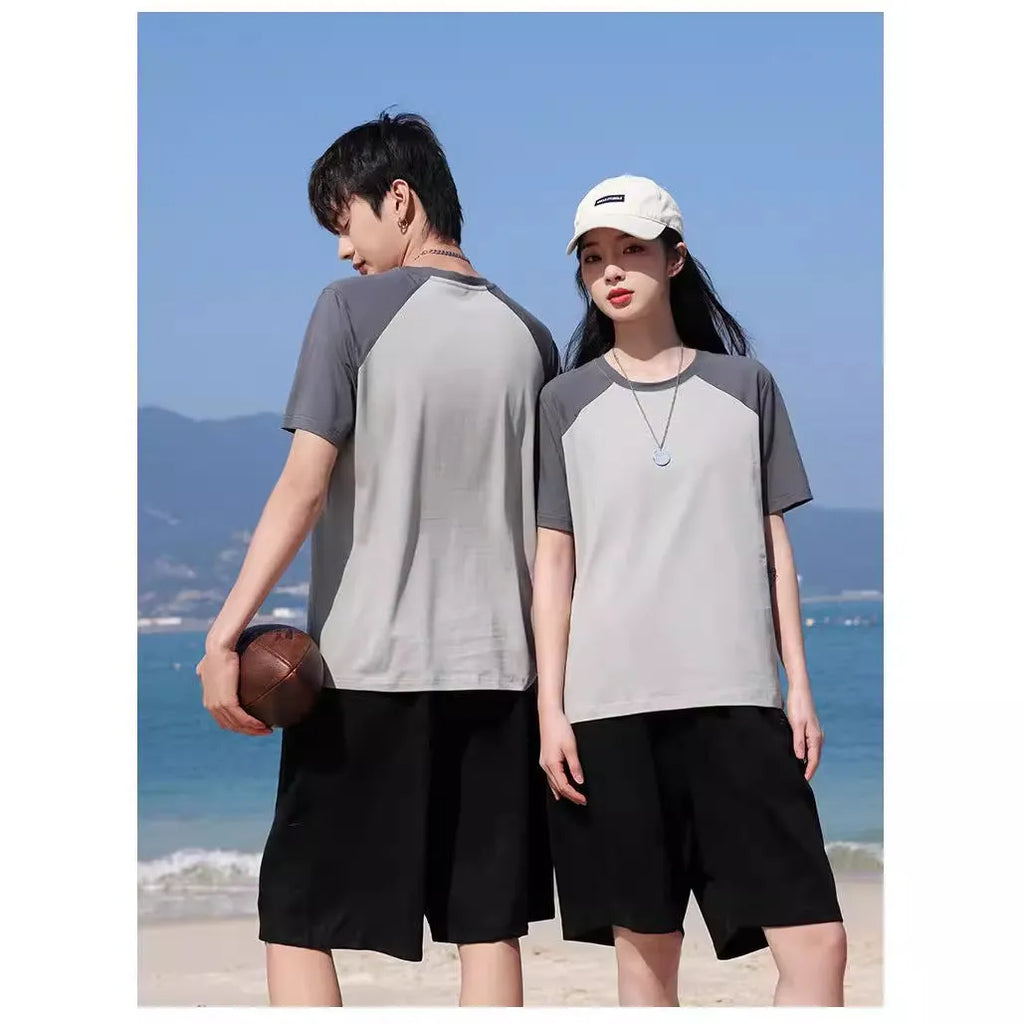 Cotton blend round neck loose pullover t-shirt in multiple colour options including A050 apricot army green