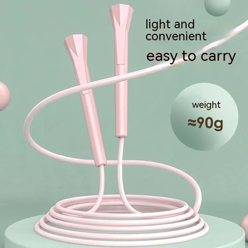 Children's PVC skipping rope 280cm long, 5mm diameter, in black, blue, red, purple, or green.
