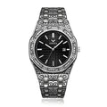 ONOLA vintage carved men's watch with golden alloy case, alloy steel band, 41.5mm dial, and butterfly buckle