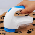 Blue electric fabric hair ball trimmer with straight-in clothes design for fleece and wool, compact size 100x70x70mm, Europe plug