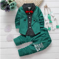 Casual blue kids sport suit set with short sleeves and elasticated waist shorts on a hanger