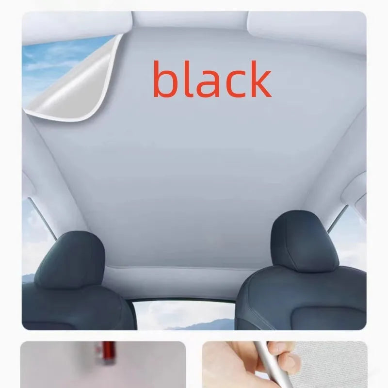 Silicone car sunshade with electrostatic adsorption system in plaid pattern