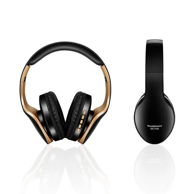 HobbyLane over-ear Bluetooth headset in black, red, and white colour options on a plain background.
