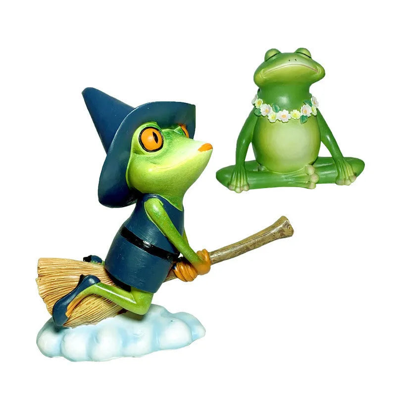 Magic Yoga Frog ornament in RDW123 colour on a desk.