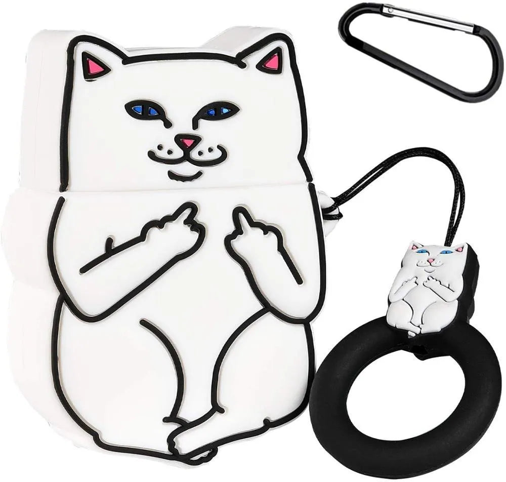Silicone flip protective case for AirPods 2nd generation with cartoon animal design