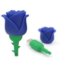Cartoon anime rose shaped USB flash drive in blue with PVC shell and write protection switch