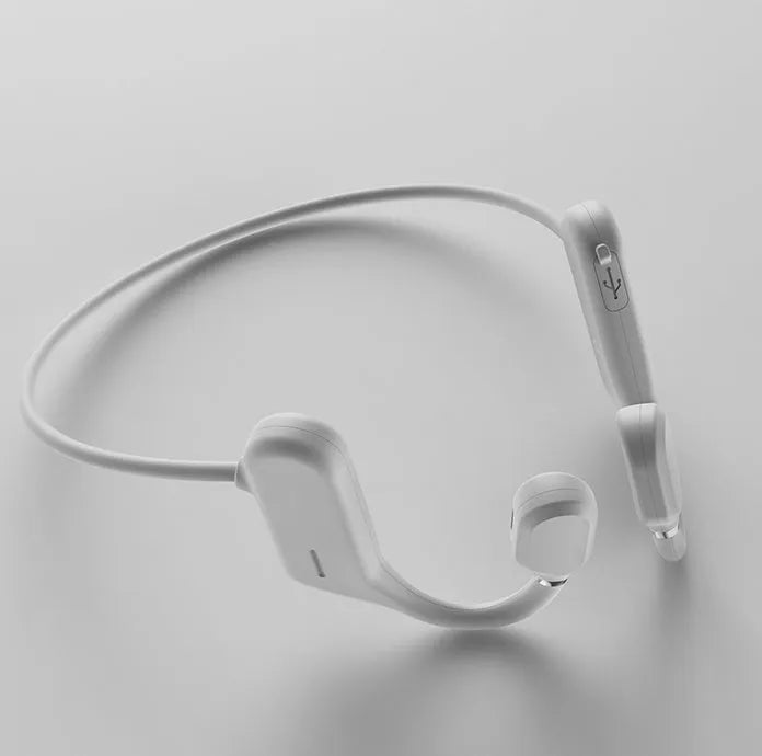 Non-ear wireless sports headphones in black, open-ear air conduction design with BK3266 chip and IPX4 rating