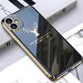 Clear black TPU iPhone case with full lens coverage shown on smartphone