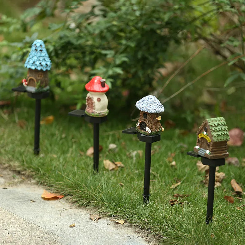 Solar-powered waterproof LED flower-shaped outdoor light for garden and landscape illumination