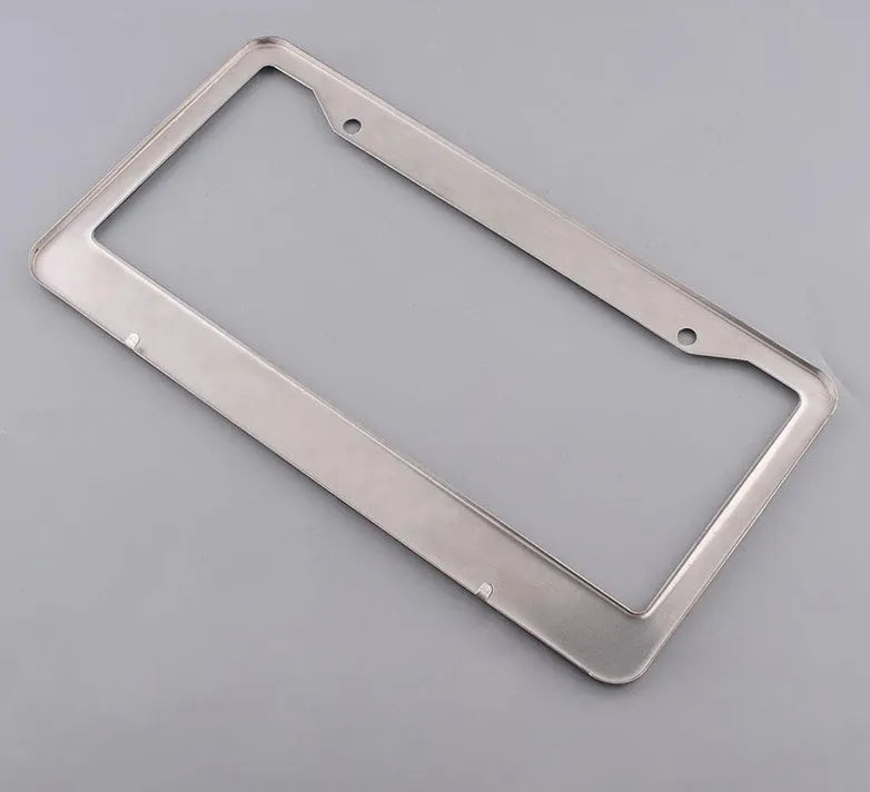 Bling Crystal stainless steel licence plate frame with diamond finish, 31x16cm, black or white, with anti-theft screw caps