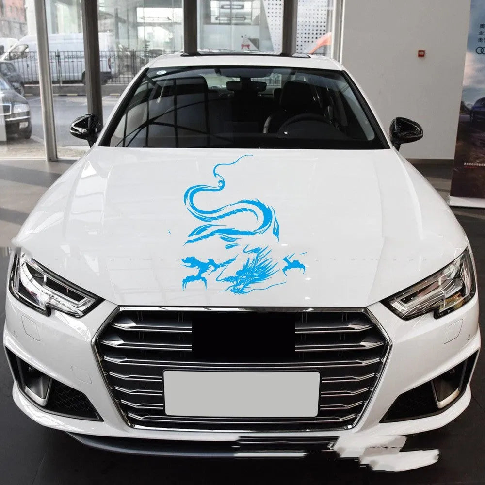 Dragon design car front sticker measuring 50x36 cm in PET vinyl material with multiple colour options