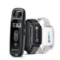 Anti-barking remote control electric shock collar with 900m range and IP67 waterproof sensor on black collar