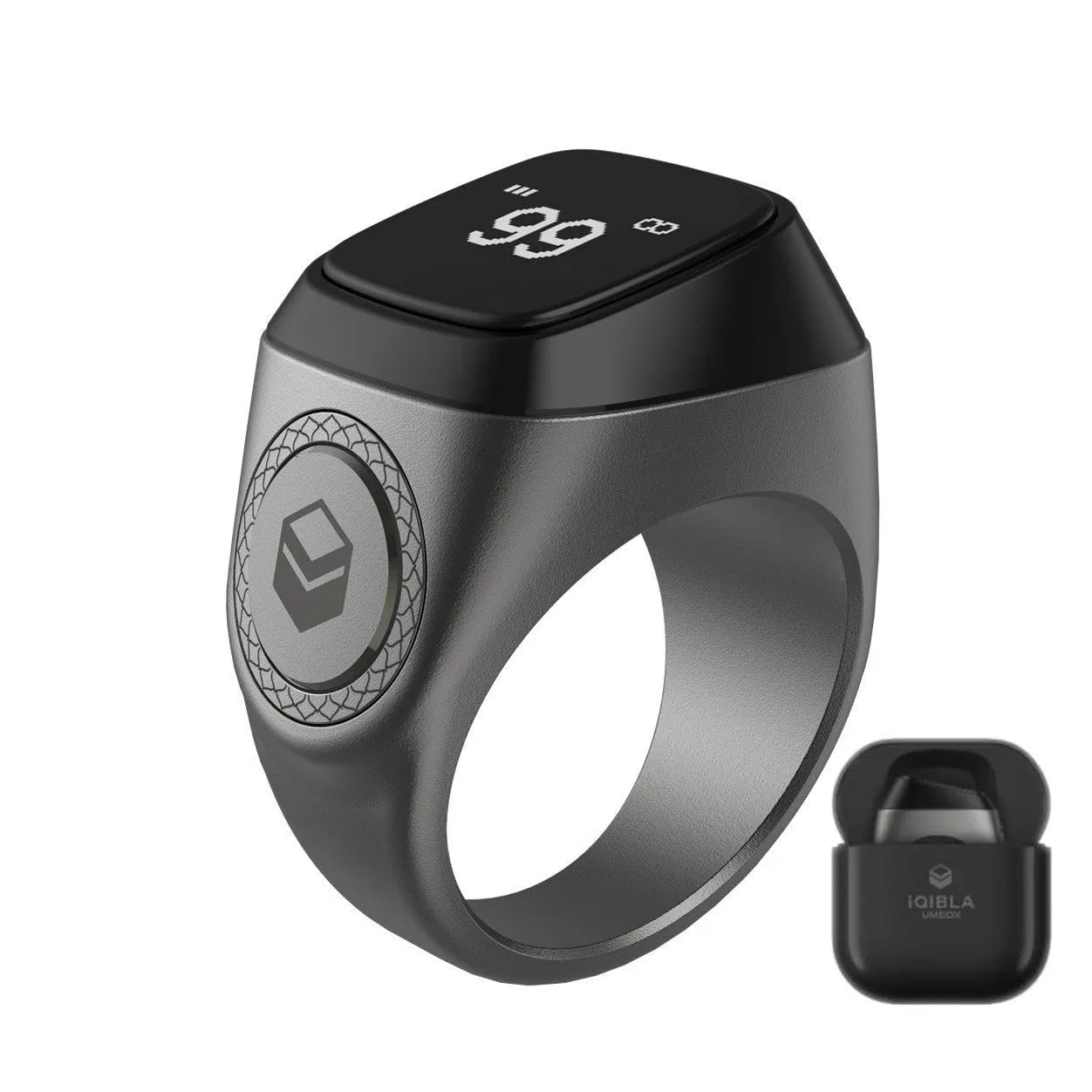 Zikr1 Tasbih smart ring with OLED display and metal casing in multiple colours