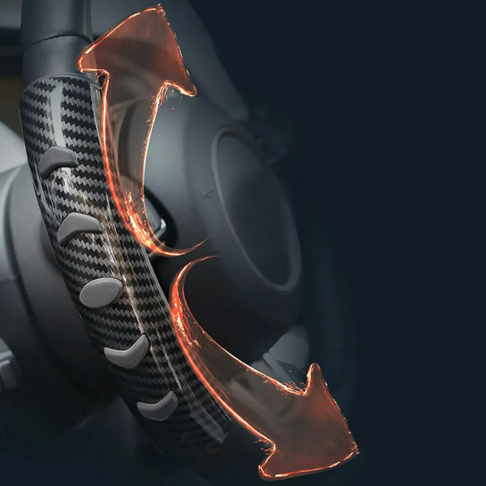 Carbon fibre black steering wheel anti-slip sleeve for 38cm diameter wheels.