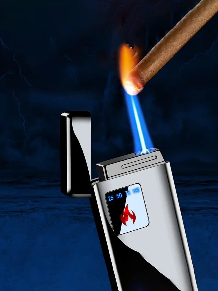 Electronic lighter with touch-screen charging interface and alloy construction in multiple colour options