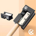 Black all-metal billiard rod head repair device for leather cue tip maintenance
