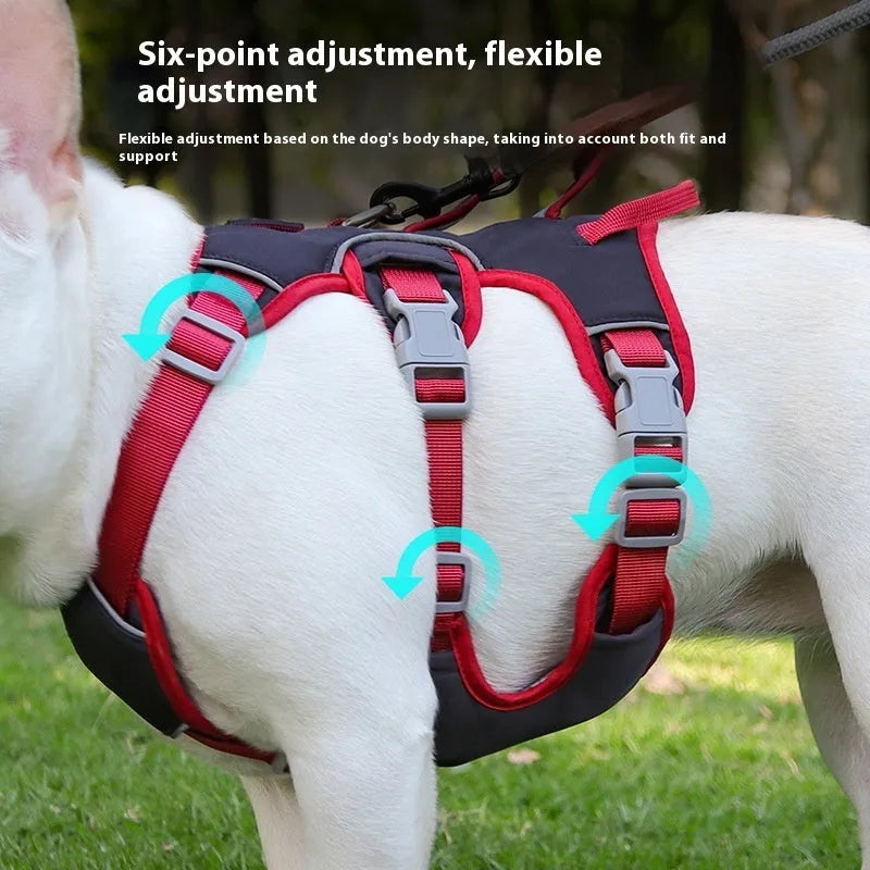 Oxford cloth dog harness for medium small pets in yellow pink beige black colours