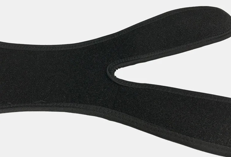 Patella knee support band with EVA shock pad, perforated rear knee, in black, grey, blue or pink