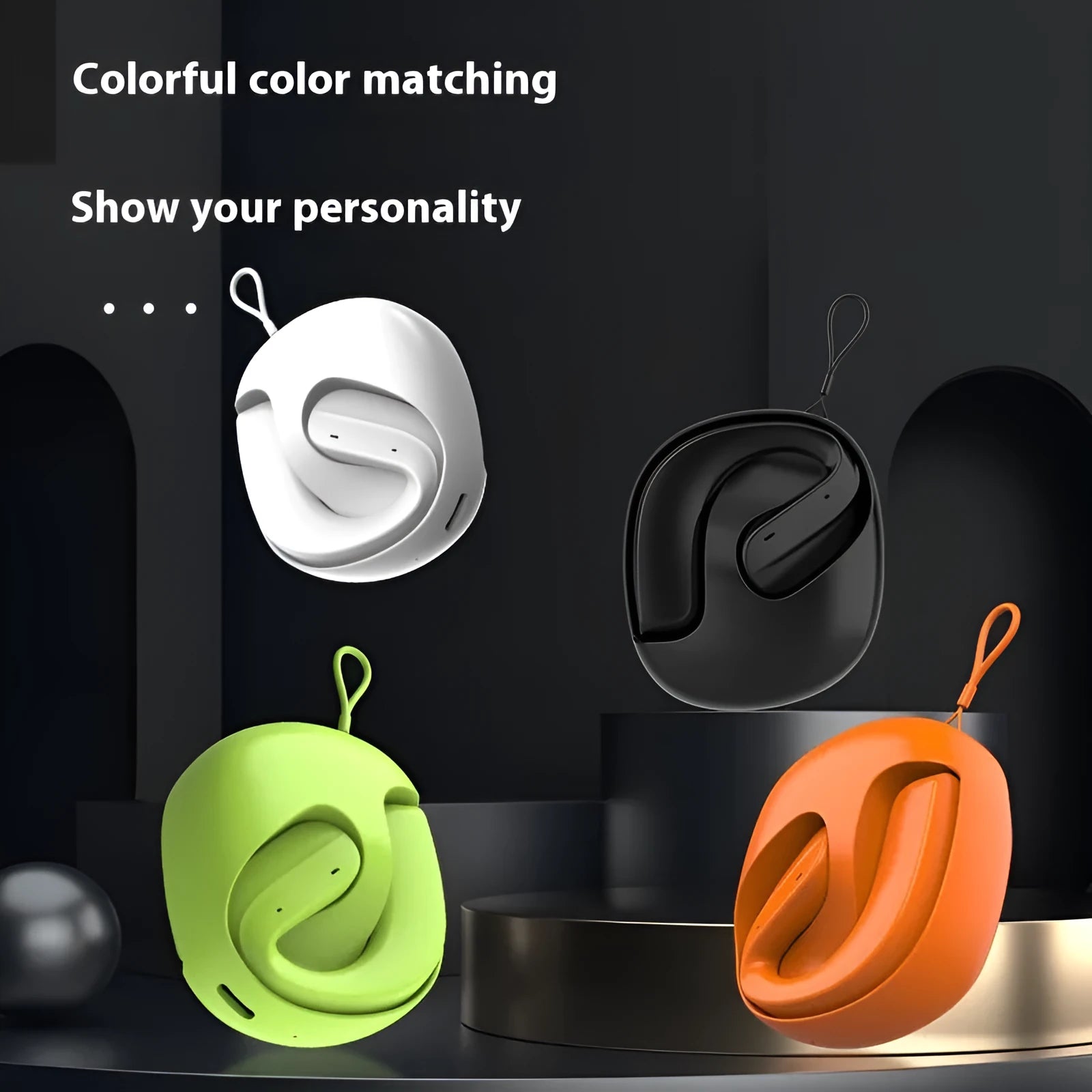 Bluetooth headset wireless ear hook non in-ear OWS binaural design plastic construction available in multiple colours