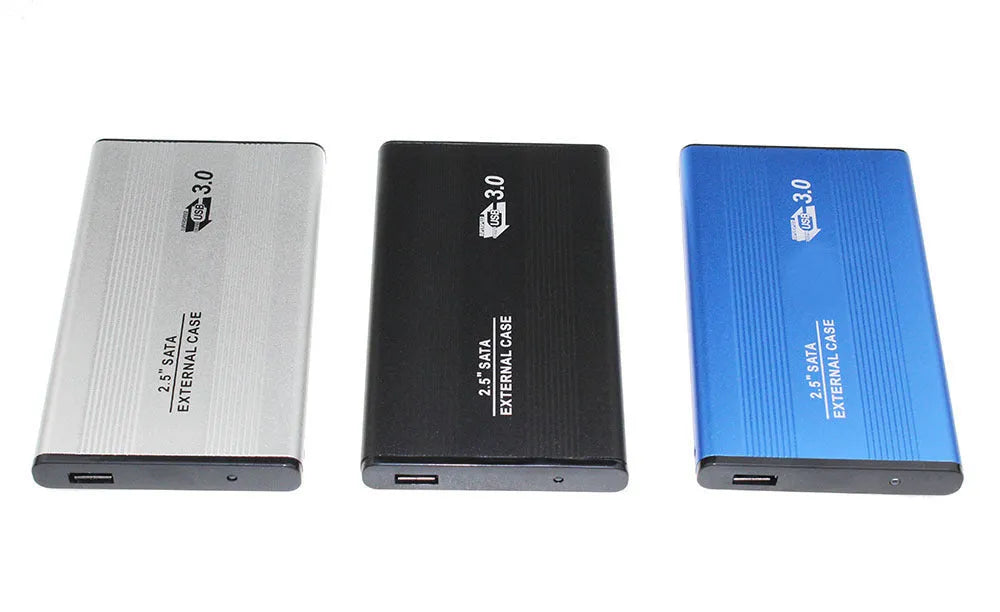 2.5 inch SATA HDD SSD enclosure, USB 3.0 mobile hard disk box, 125 x 75 x 14 mm, black