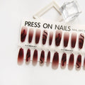 Red snake XB1-696 gradient armour wear nail stickers, 40-piece set across 4 pairs, long ladder shape