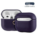 Genuine cowhide leather earphone sleeve for AirPods 3, Pro and Pro 2 with magnetic closure, shown in a listed colour