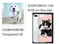 Custom designed flannel blanket and transparent phone case bundle on a sofa