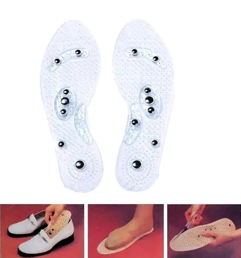 Transparent magnetic massage insole with multiple nodes for foot stimulation, 25cm female size