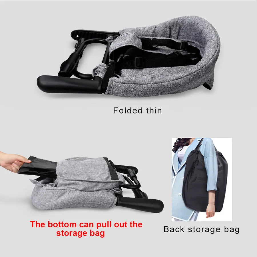 Foldable portable baby dining seat with safety belt in blue colour